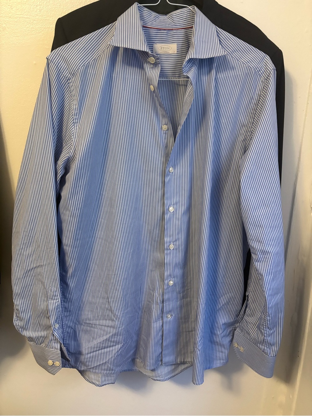 Eton Light Blue and White Pinstripe Dress Shirt